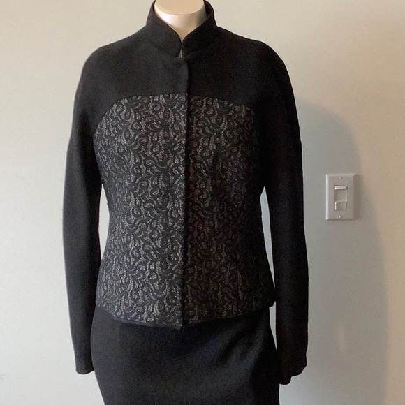 Jefferson Caoc Black Suit with Lace overlay on jacket - Picture 2 of 11